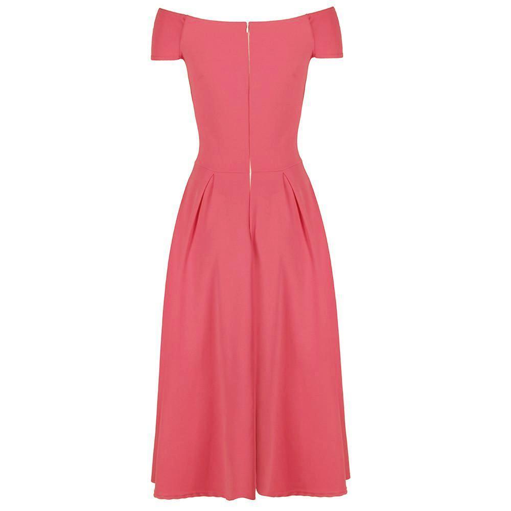 Rose Pink Vintage Bardot Dress