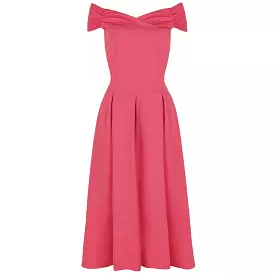 Rose Pink Vintage Bardot Dress