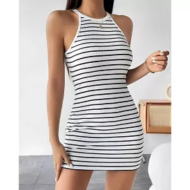 Round neck sleeveless mini dress