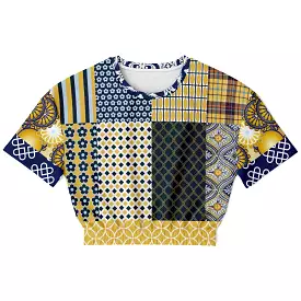 Royal Flush Blue Plaid Floral Eco-Poly Sweater