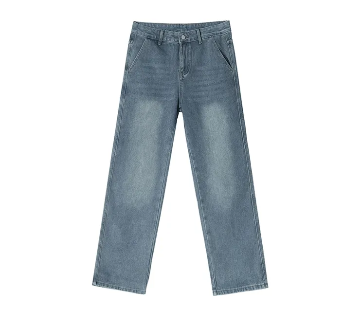 Blue Denim Straight Jeans