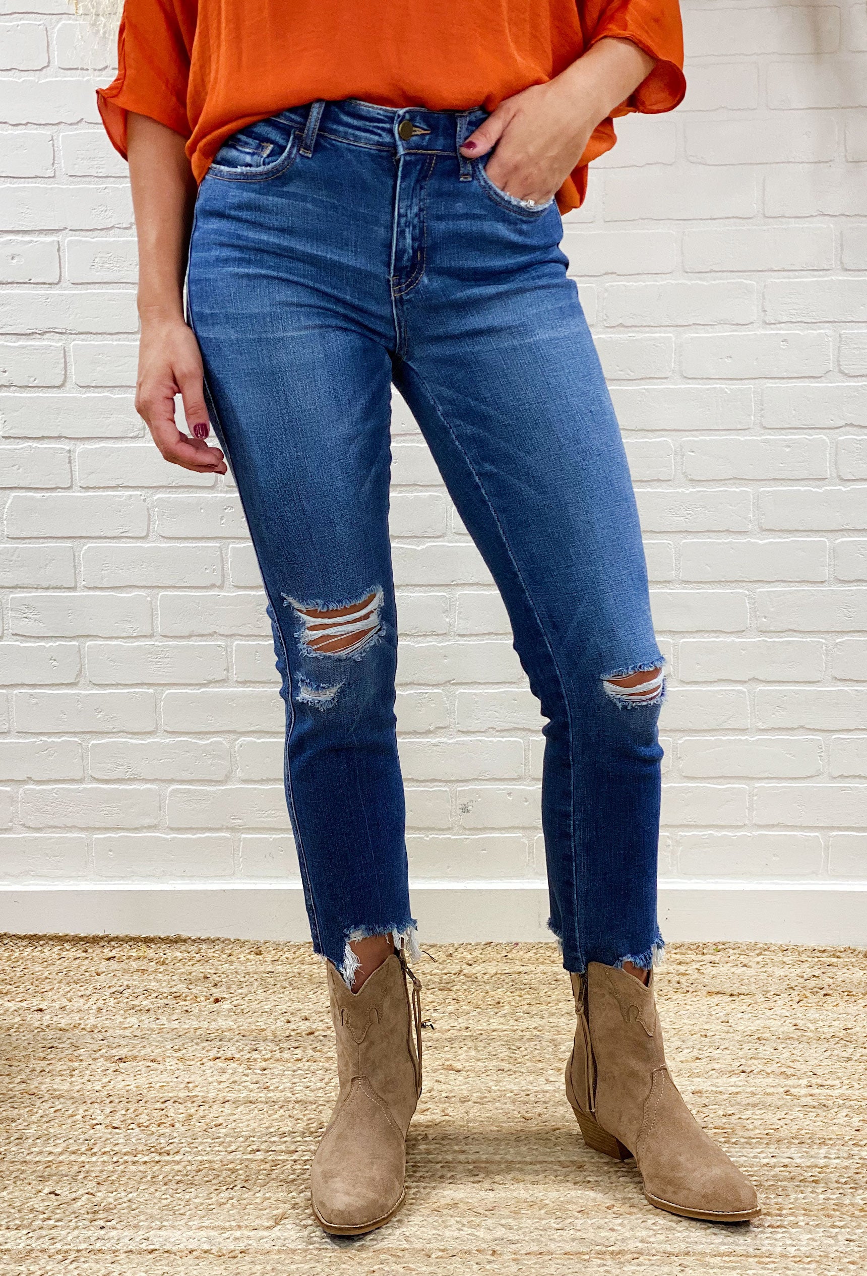 Samantha Crop Slim Straight Jeans