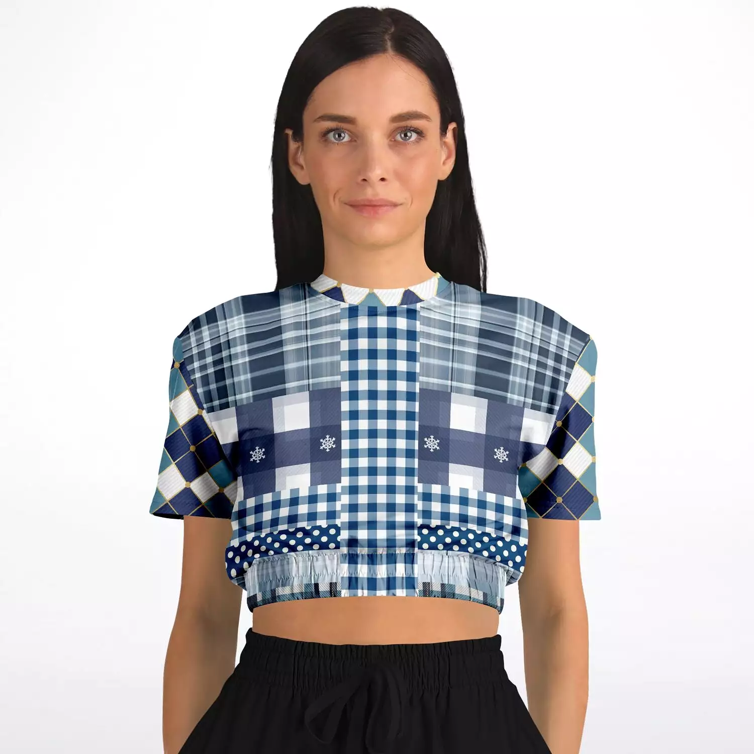 Short Sleeve Cropped Sweater - Blue Diamond Phillips - Eco-Poly - Shop Now