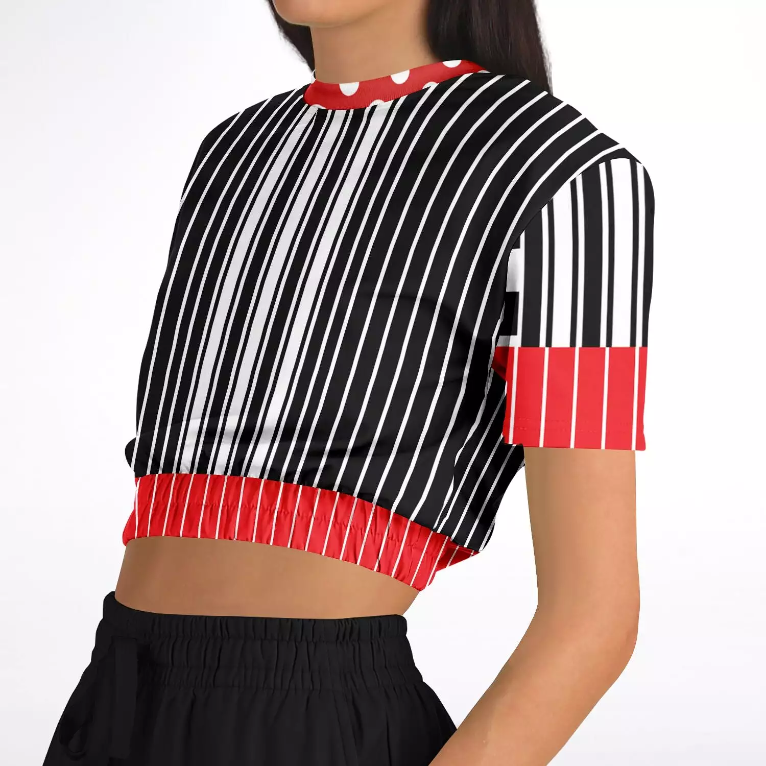 Short Sleeve Cropped Sweater made of Eco-Poly