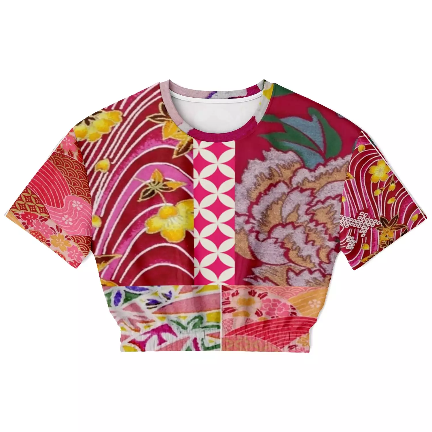 Short Sleeve Cropped Sweater - Queen Lili'uokalani Eco-Poly Collection