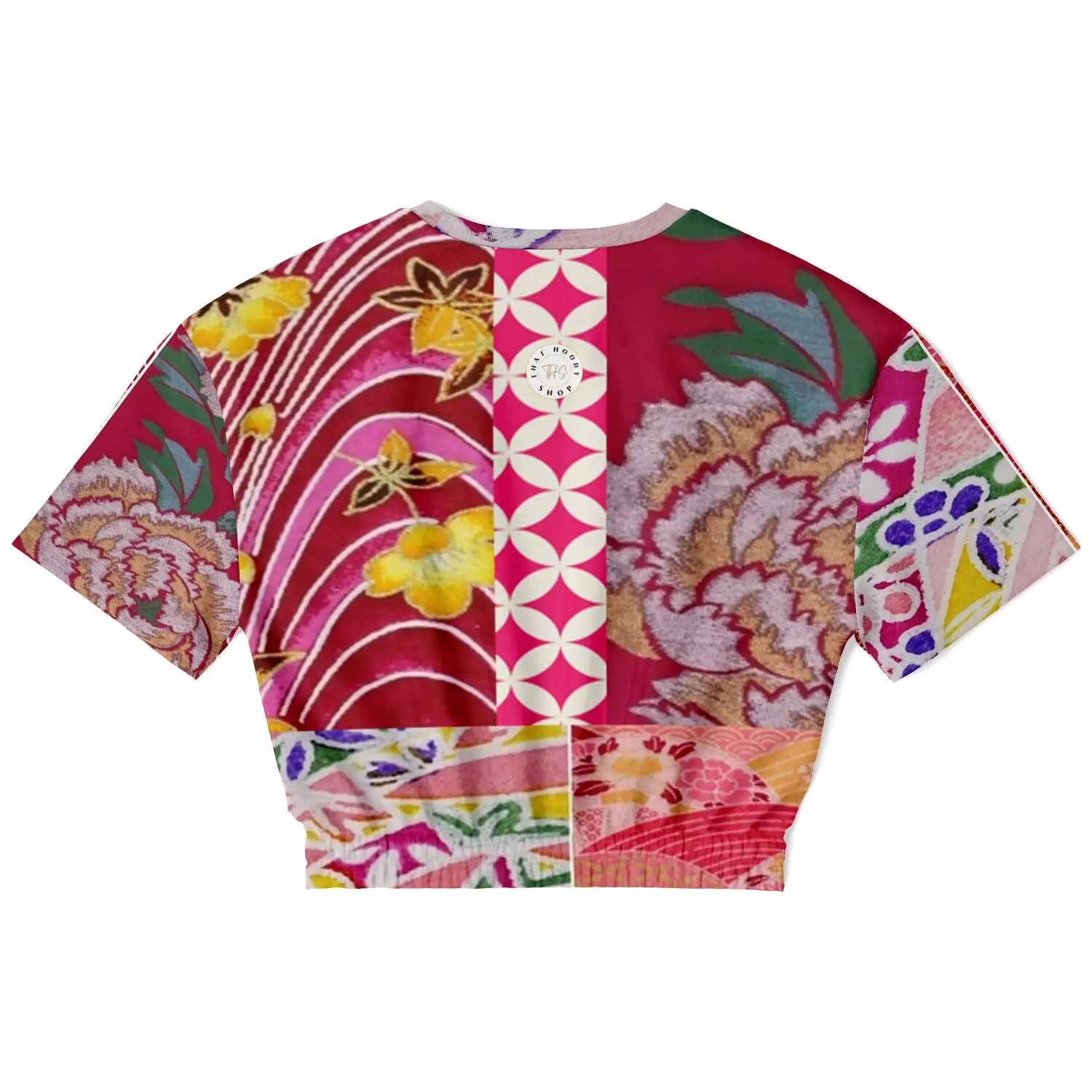 Short Sleeve Cropped Sweater - Queen Lili'uokalani Eco-Poly Collection