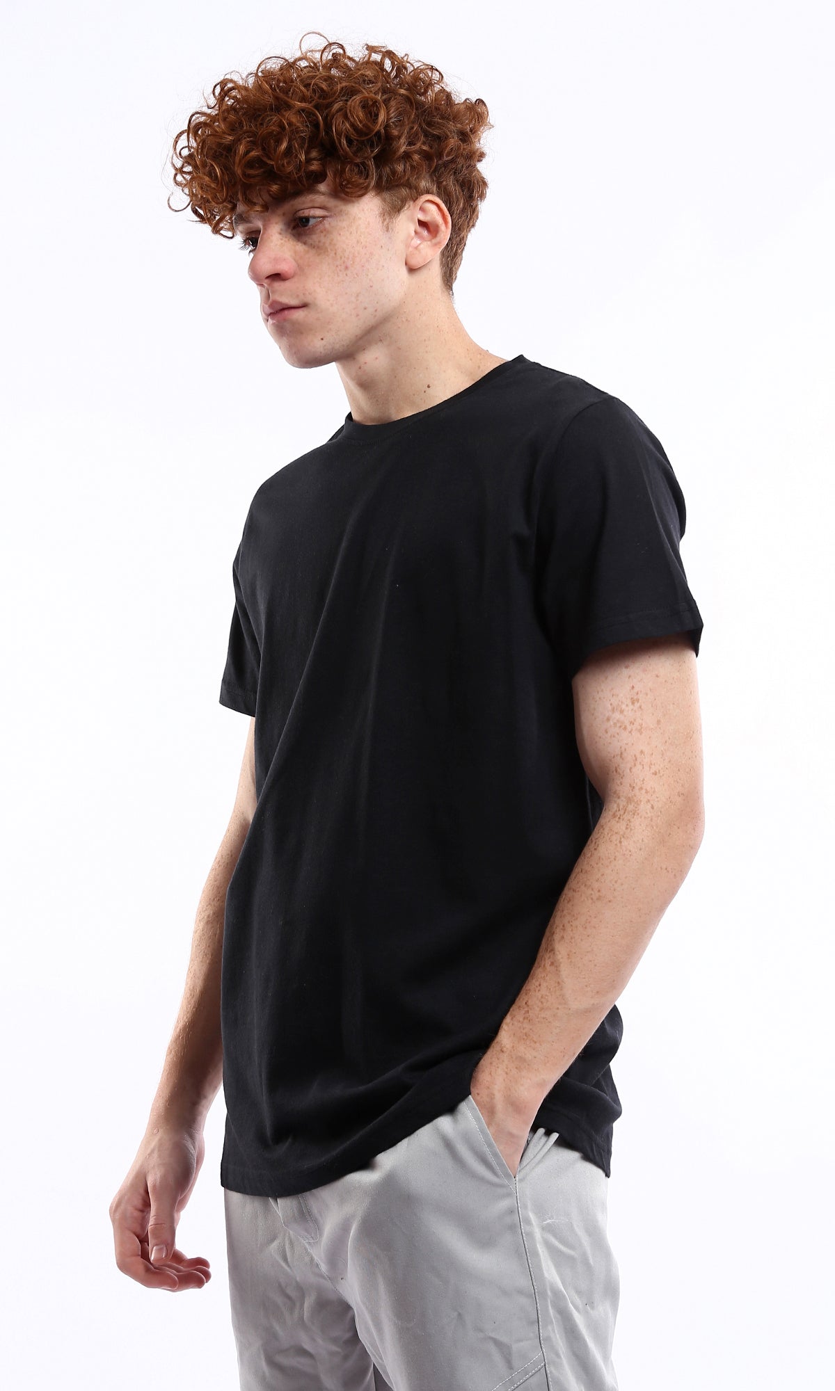 Short Sleeves Solid Cotton Basic Tee