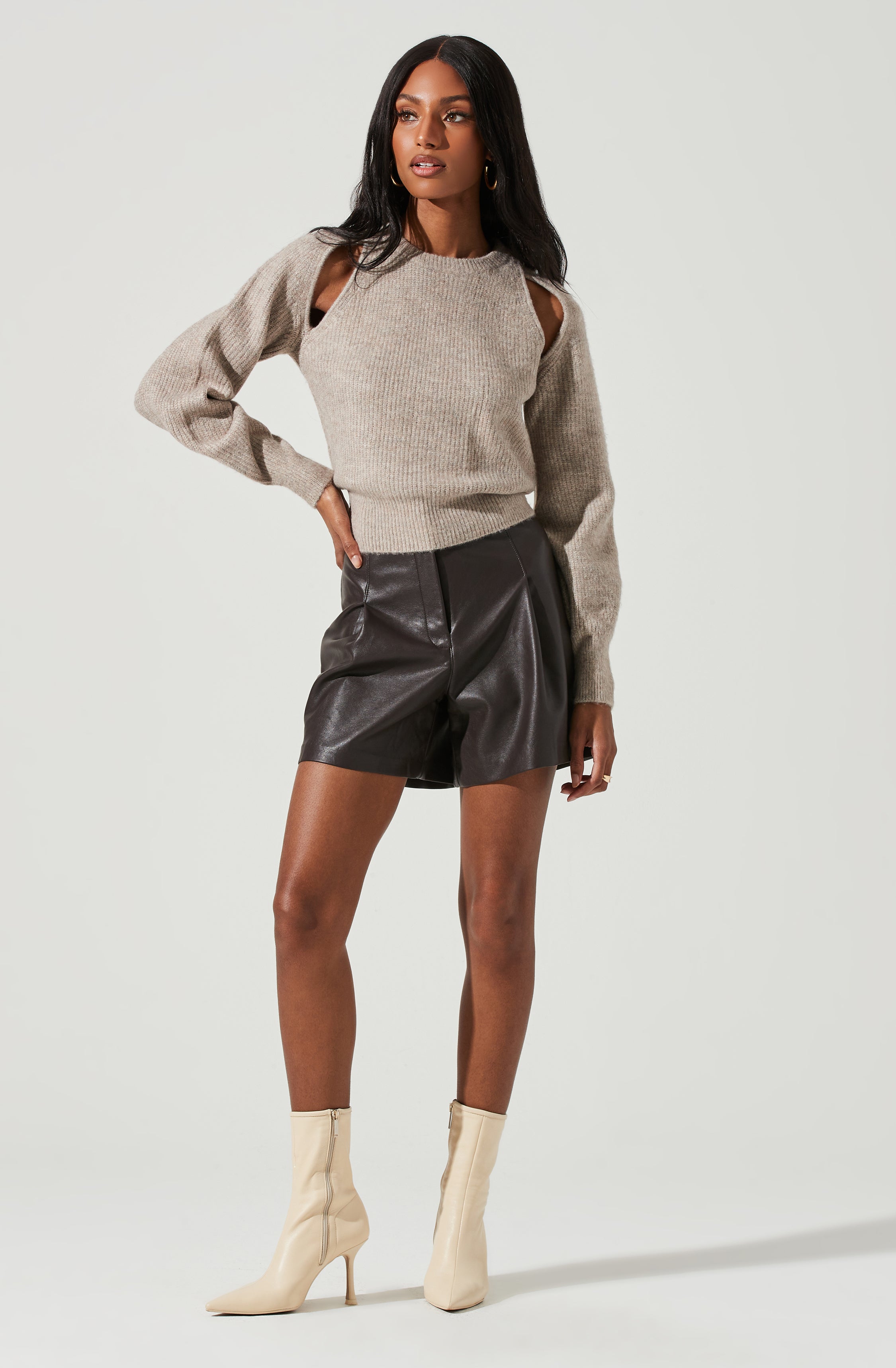 Shoulder Cutout Sweater - Adira