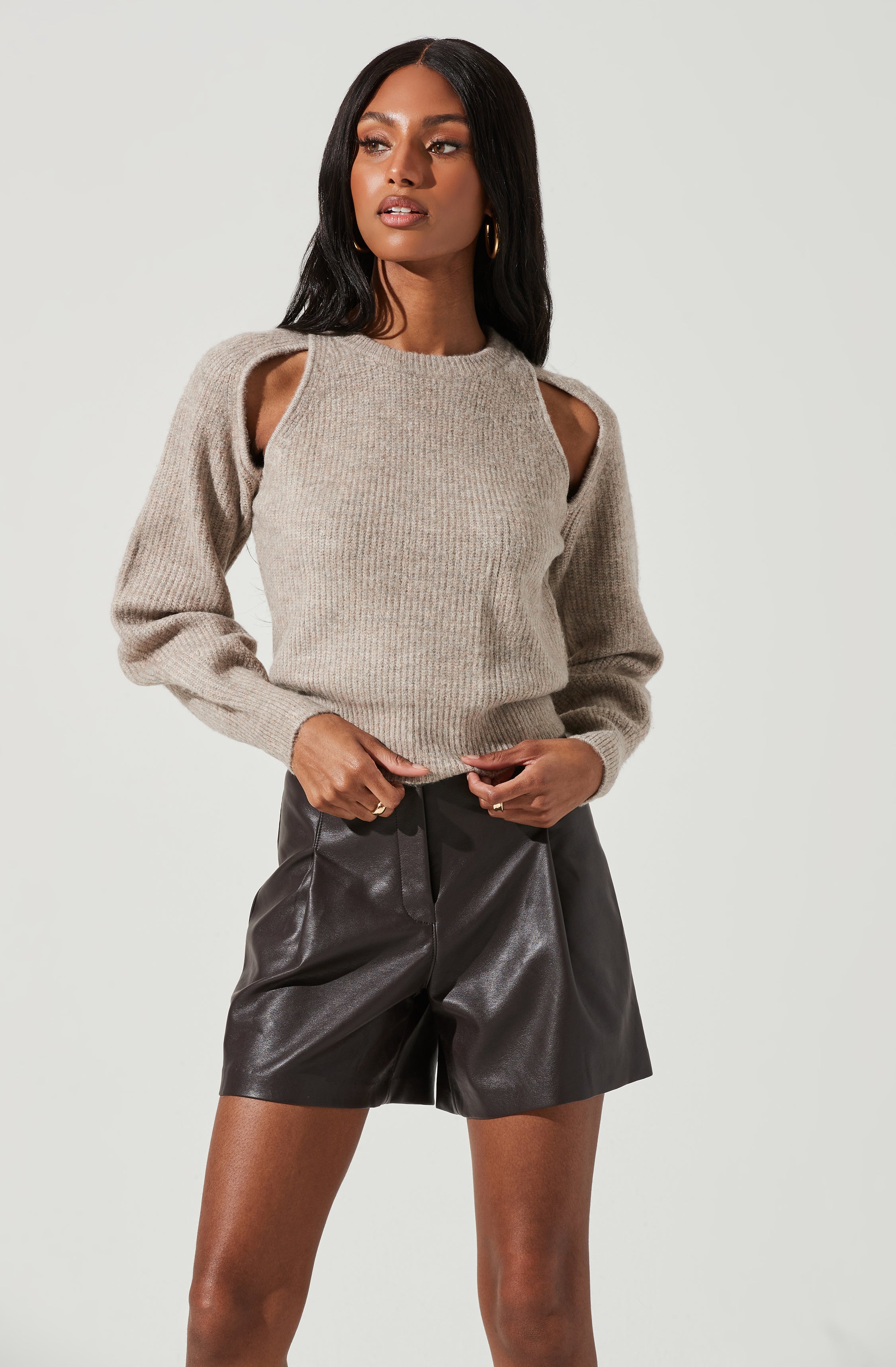 Shoulder Cutout Sweater - Adira