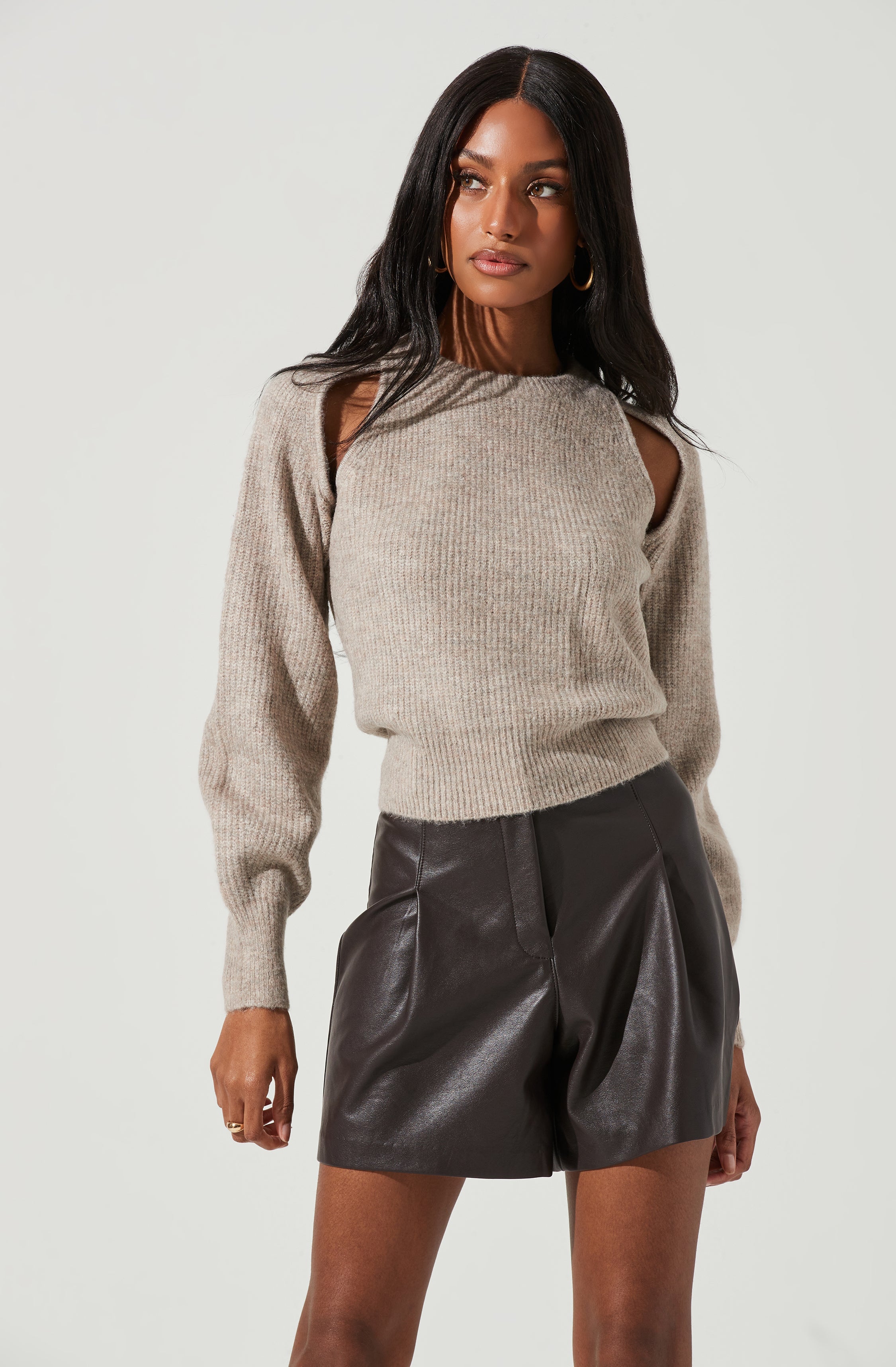 Shoulder Cutout Sweater - Adira