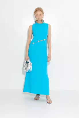 Simon Miller Sleeveless Crepe Dress Blue Lagoon