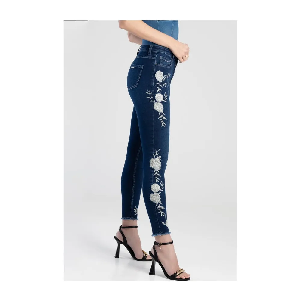 Sissyboy blue embroidered jeans with side seam - P30749 Axel