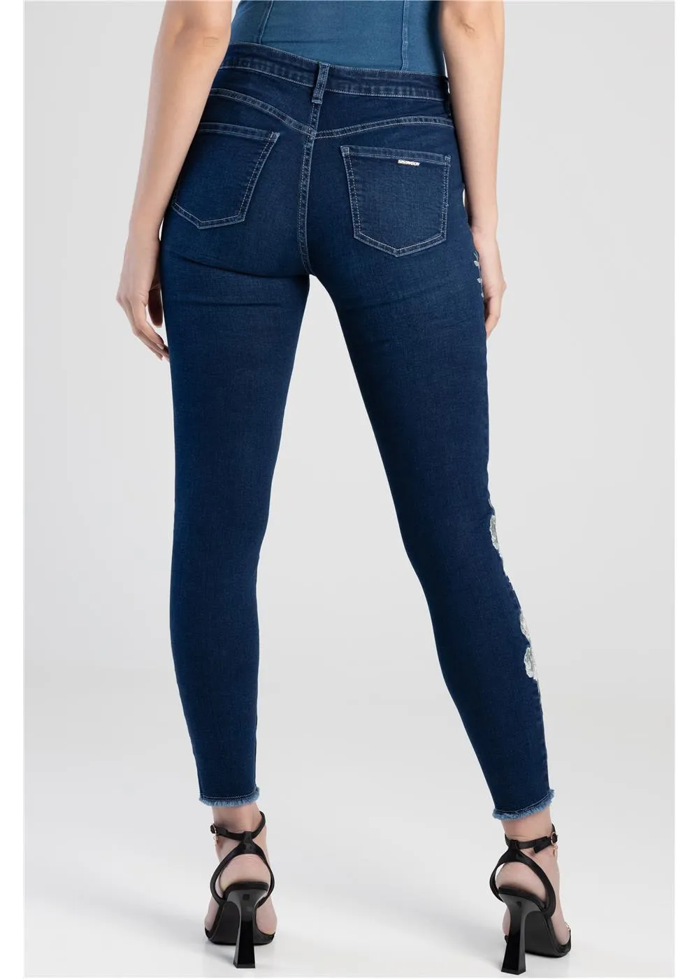 Sissyboy blue embroidered jeans with side seam - P30749 Axel