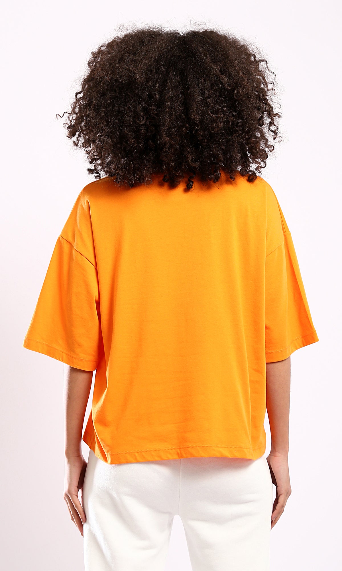 Solid Orange Slip On Cotton Tee Comfy