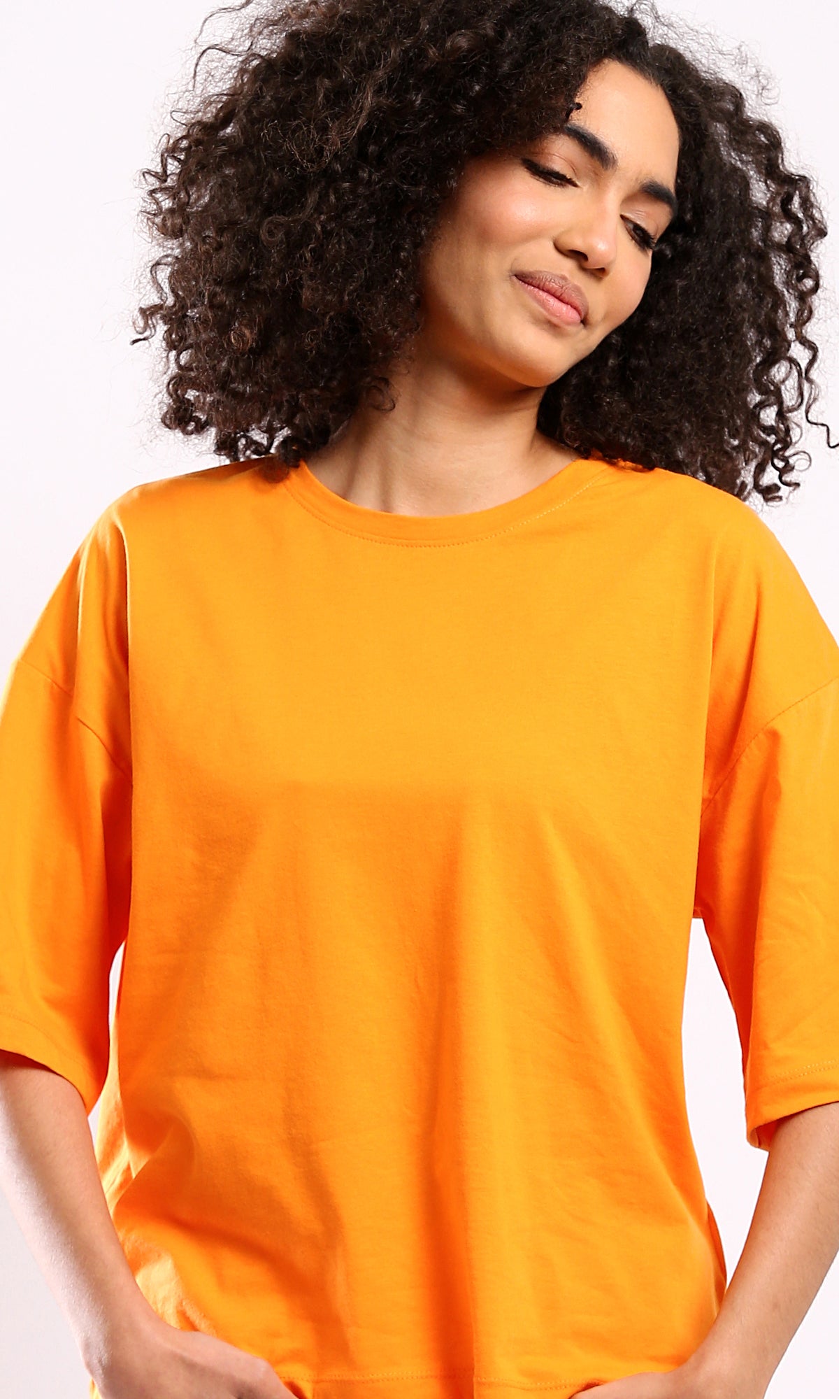 Solid Orange Slip On Cotton Tee Comfy