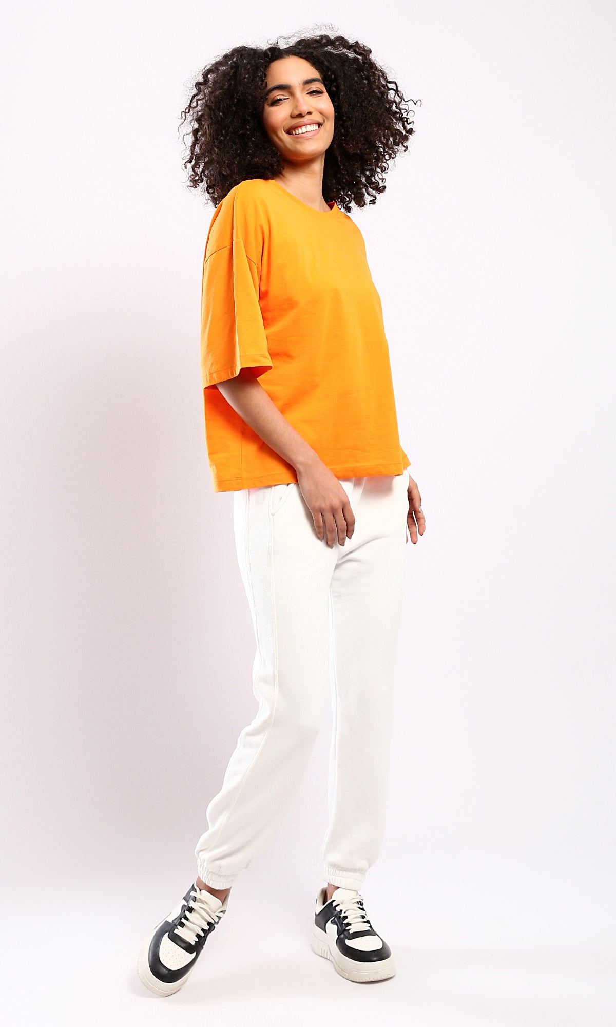 Solid Orange Slip On Cotton Tee Comfy