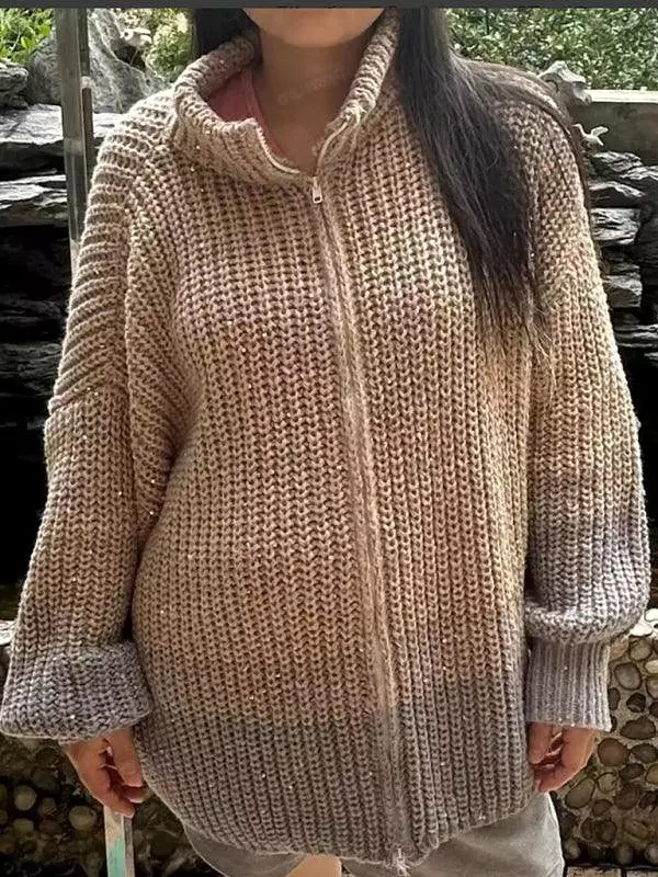 Sparkly V-neck Sweater with Sequins