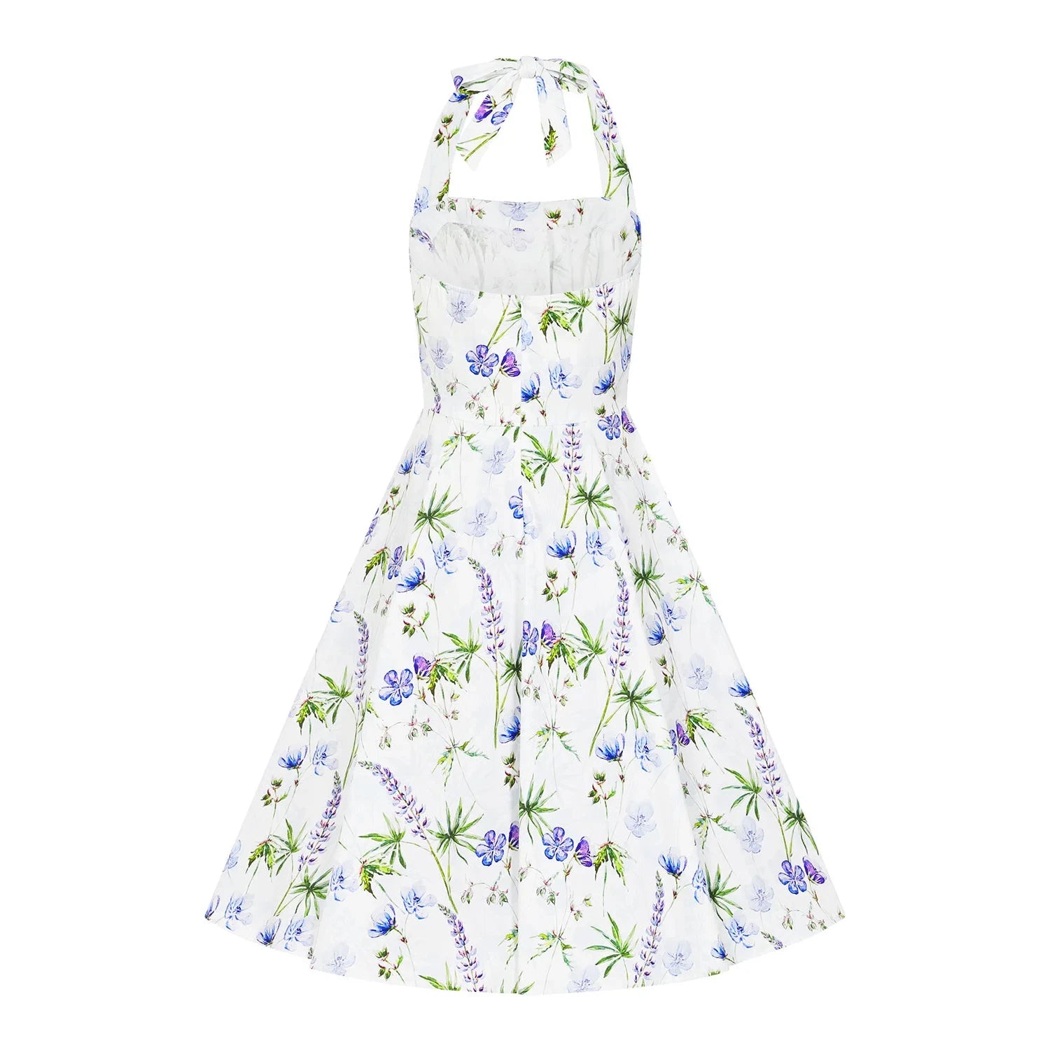 Spring Floral Halterneck Swing Tea Dress - Shop now!