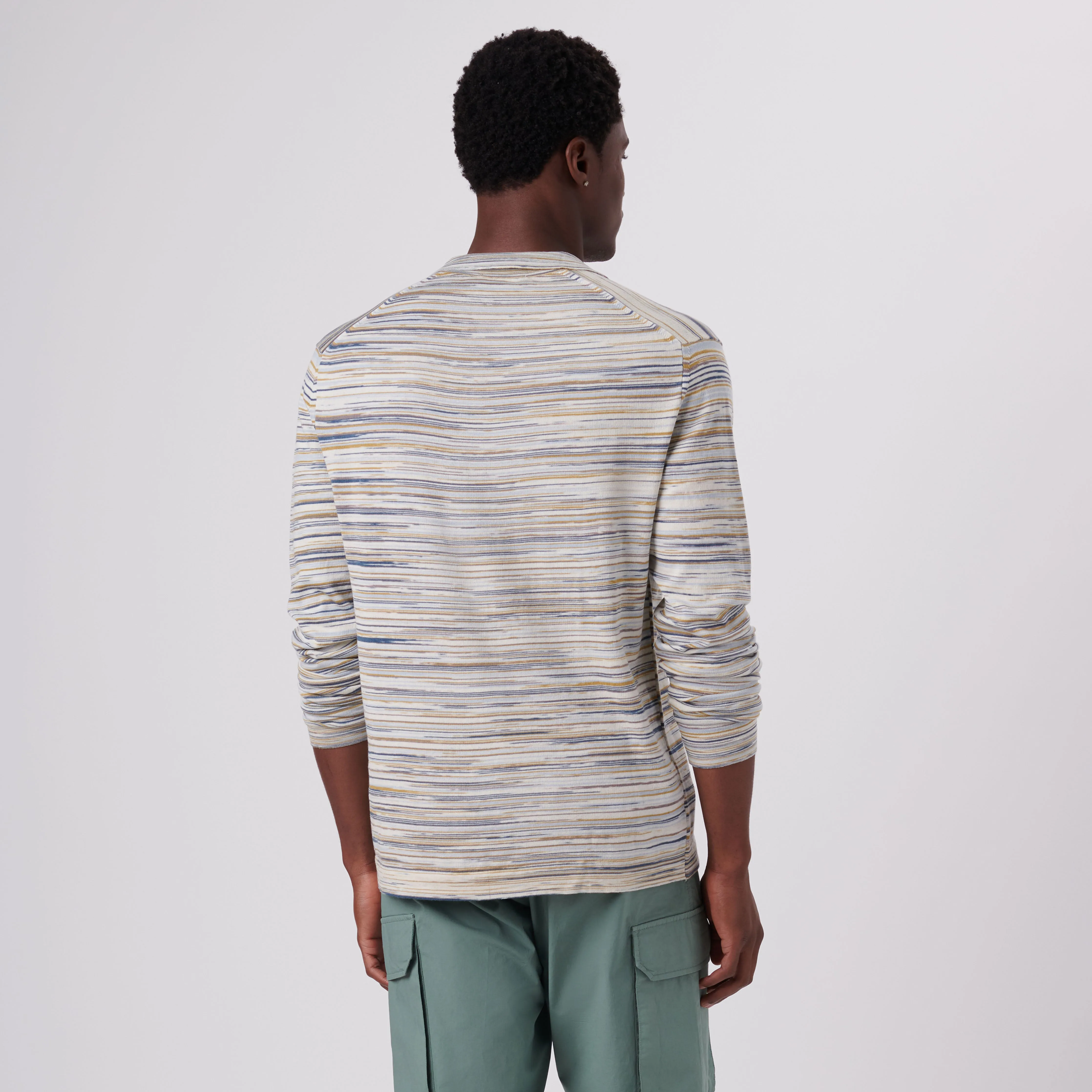 Riviera V-Neck Sweater with Stripes - Shop Now.