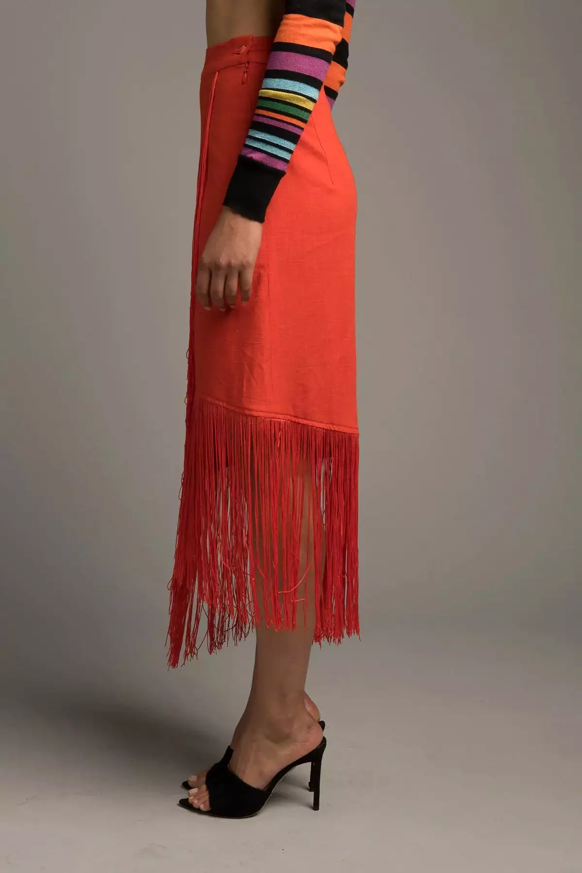 Superb Benefits Terracotta Fringe Skirt