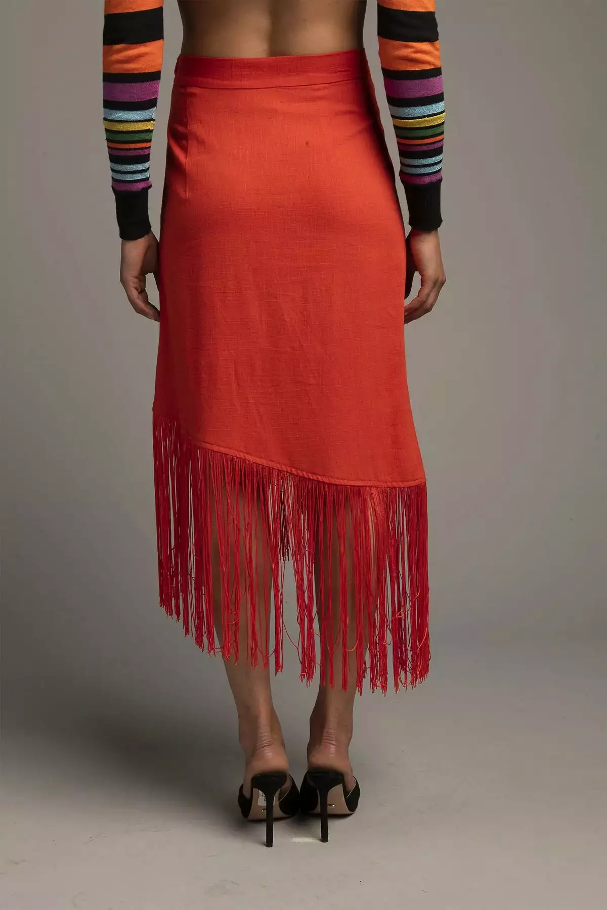 Superb Benefits Terracotta Fringe Skirt