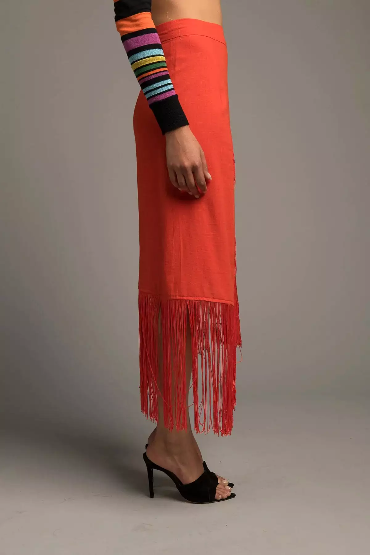 Superb Benefits Terracotta Fringe Skirt