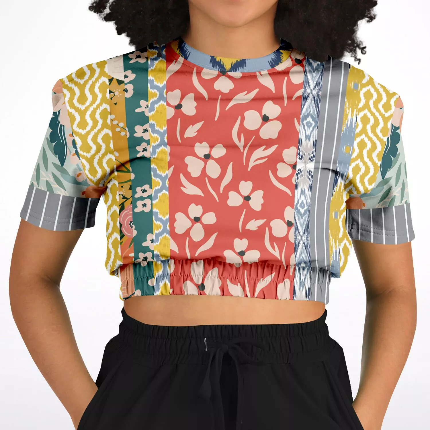 Tallulah Bankhead Patchwork Crop Sweater