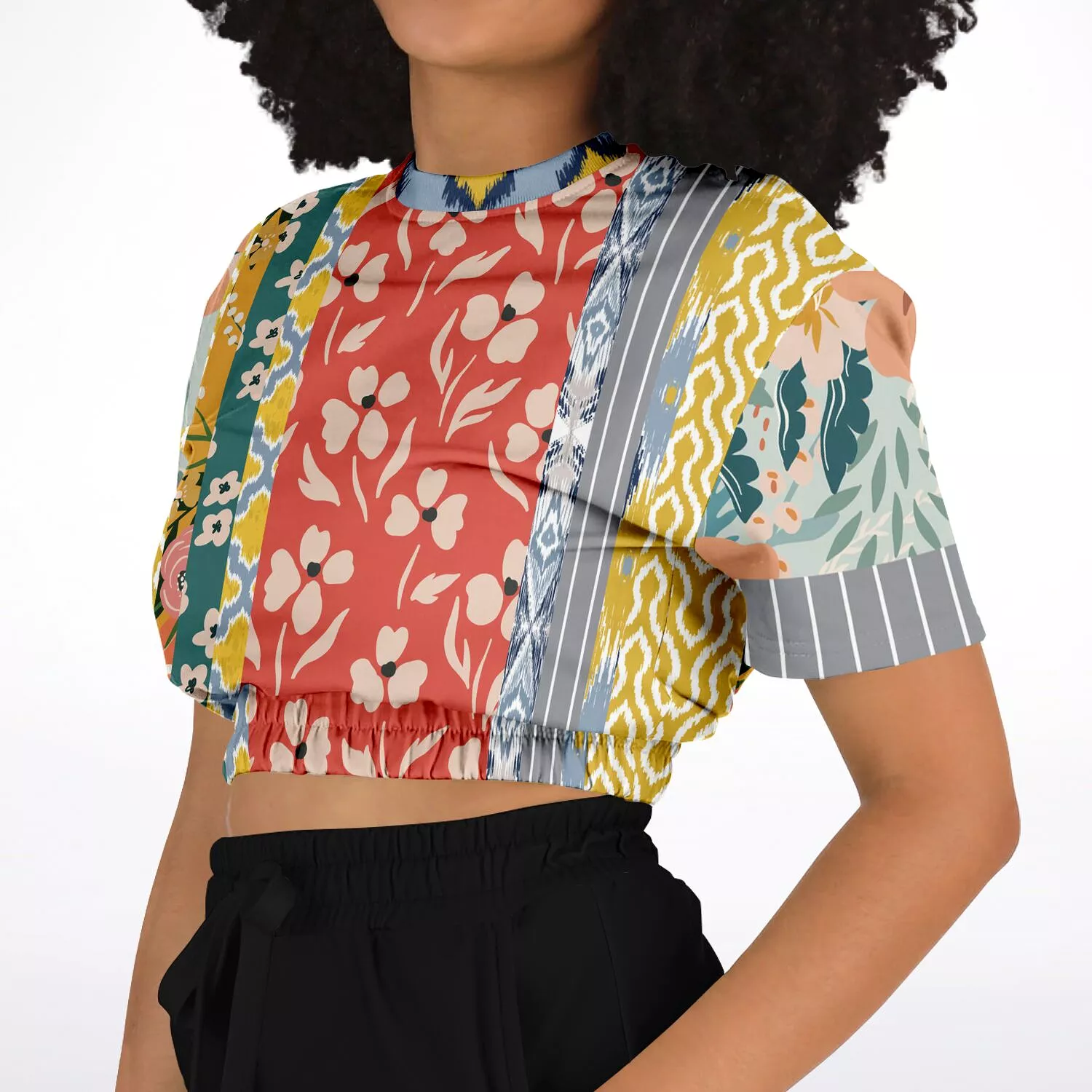 Tallulah Bankhead Patchwork Crop Sweater