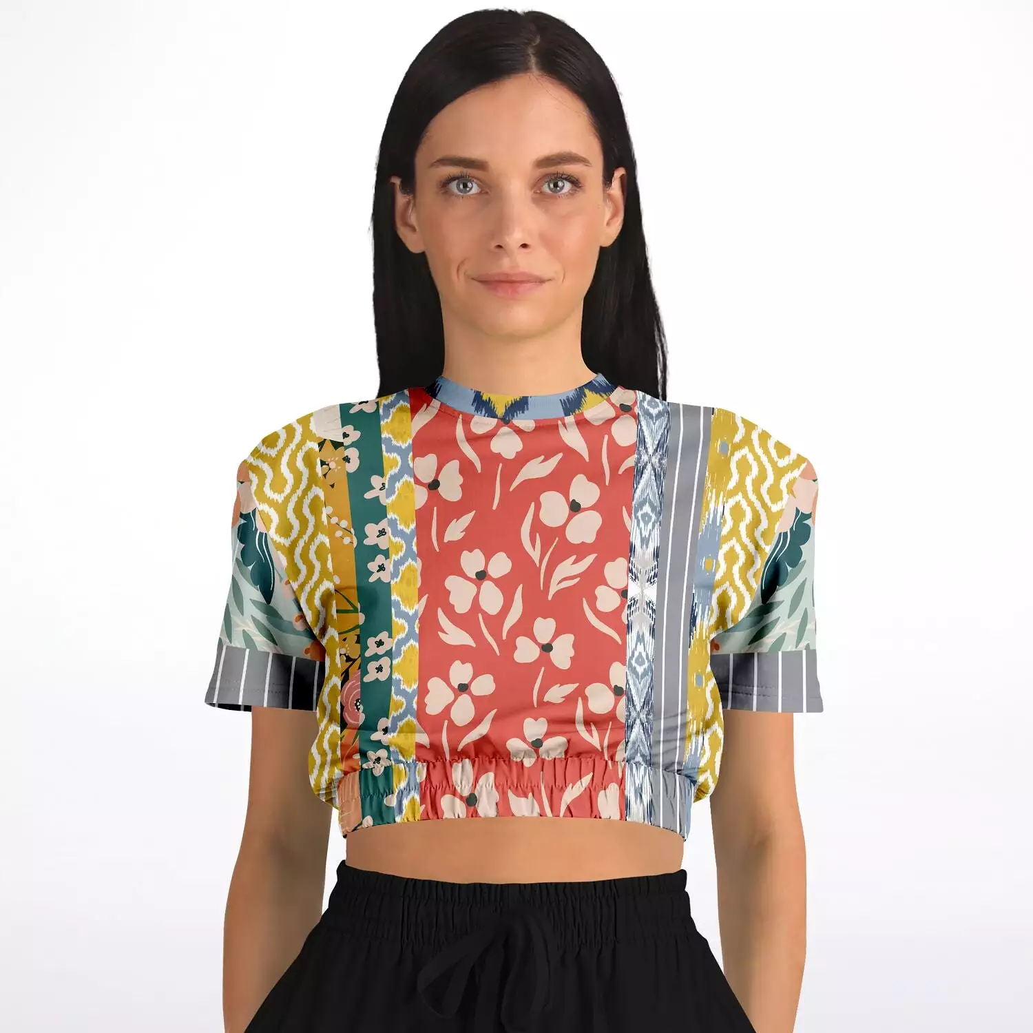 Tallulah Bankhead Patchwork Crop Sweater