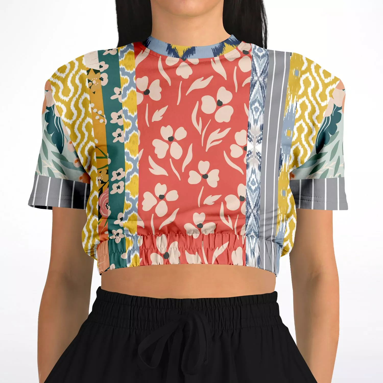 Tallulah Bankhead Patchwork Crop Sweater