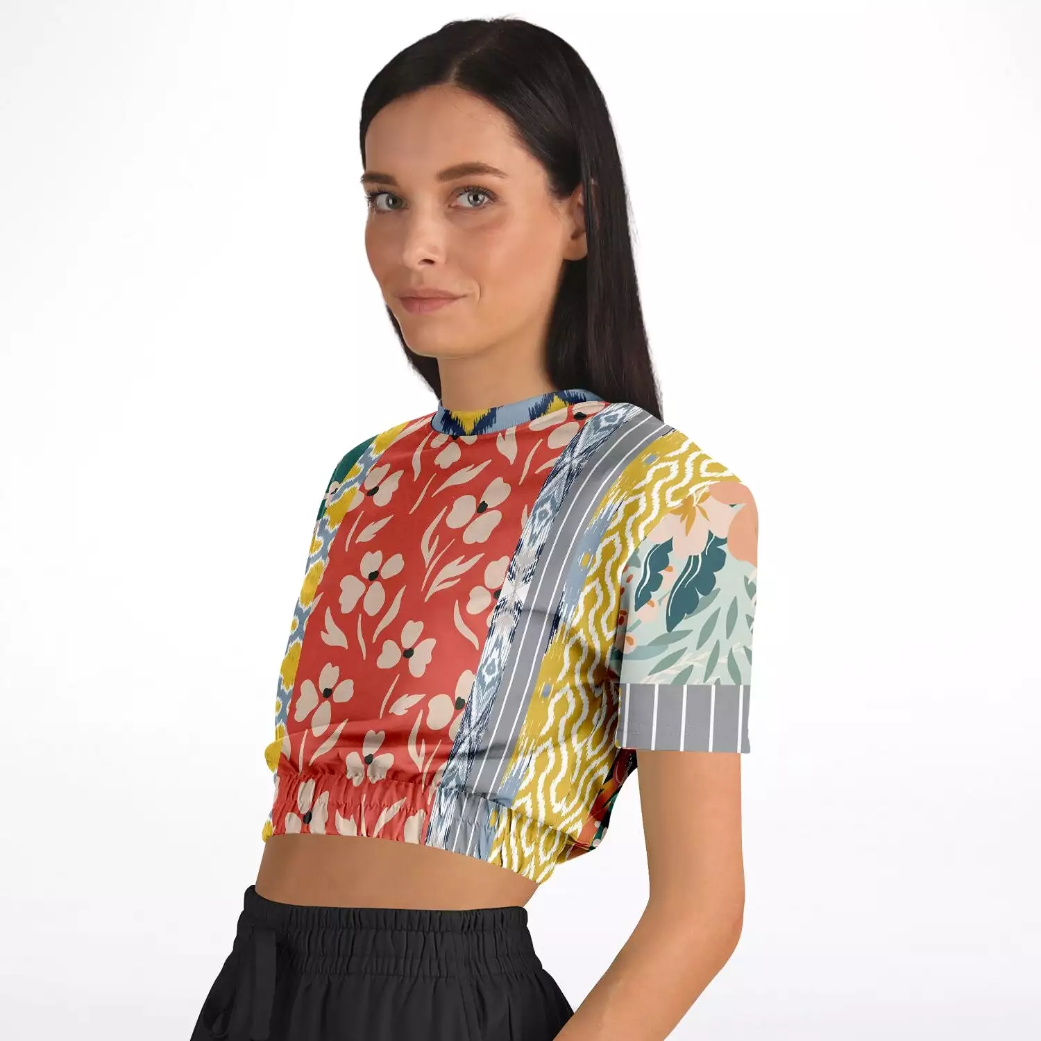 Tallulah Bankhead Patchwork Crop Sweater