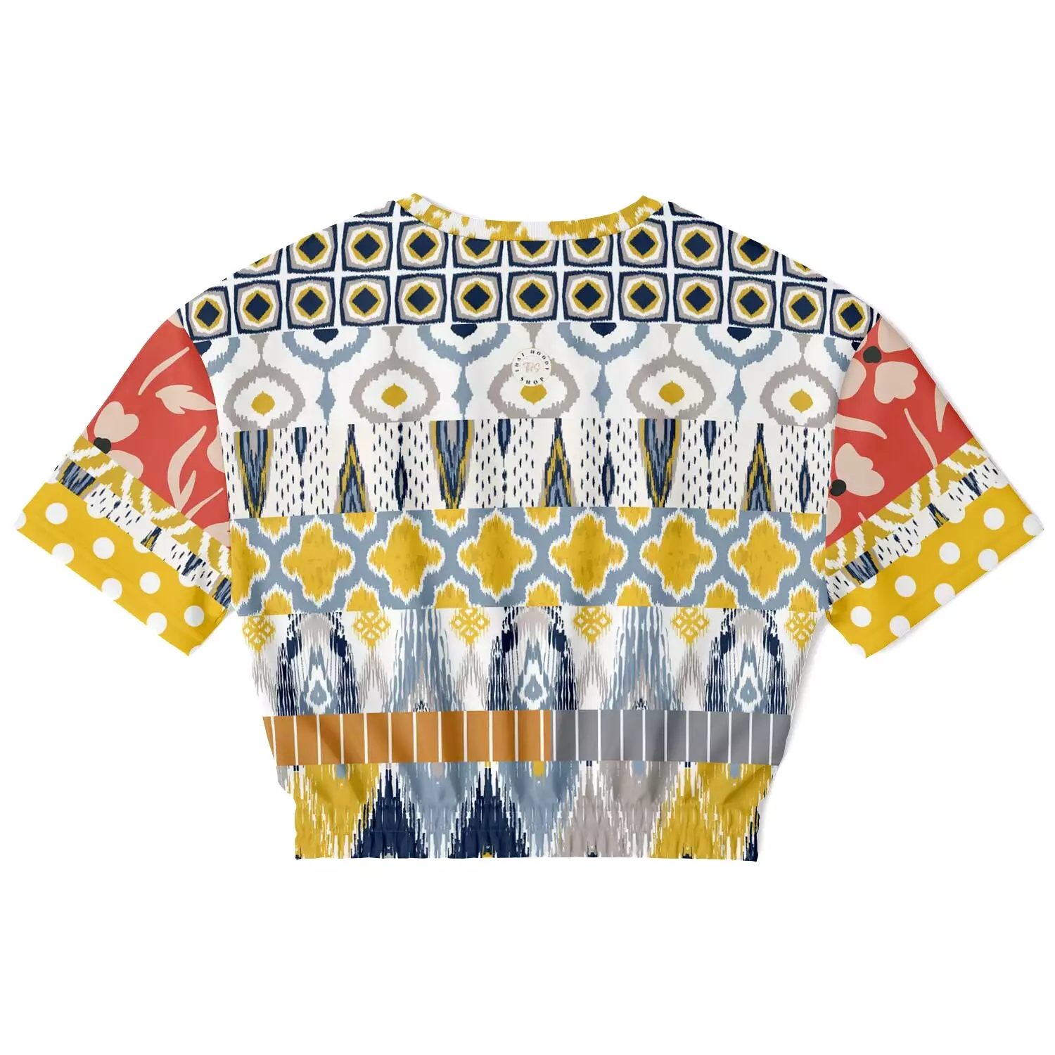 Tallulah Bankhead Patchwork Sweater - Short Sleeve, Cropped, Eco-Poly