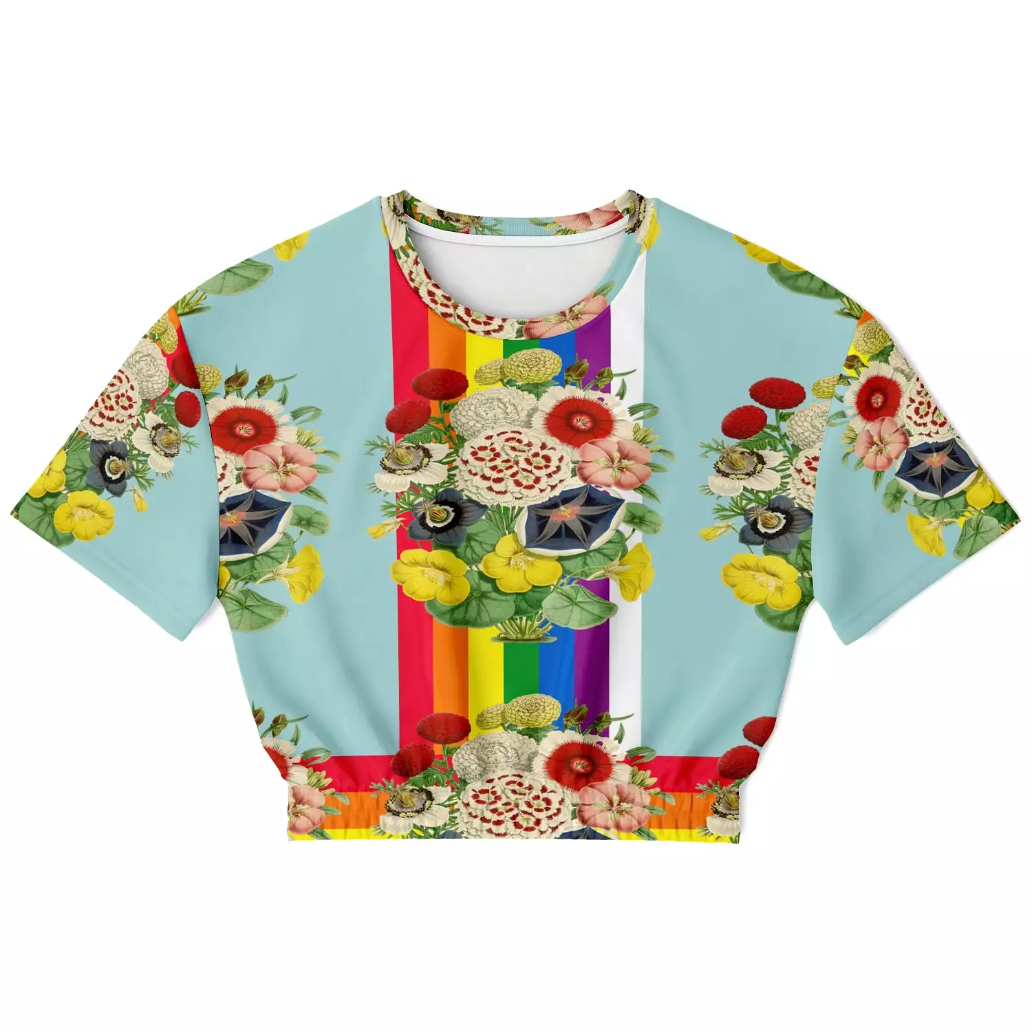 Technicolor Cropped Sweater - Short Sleeve - Eco-Poly