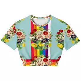 Technicolor Cropped Sweater - Short Sleeve - Eco-Poly