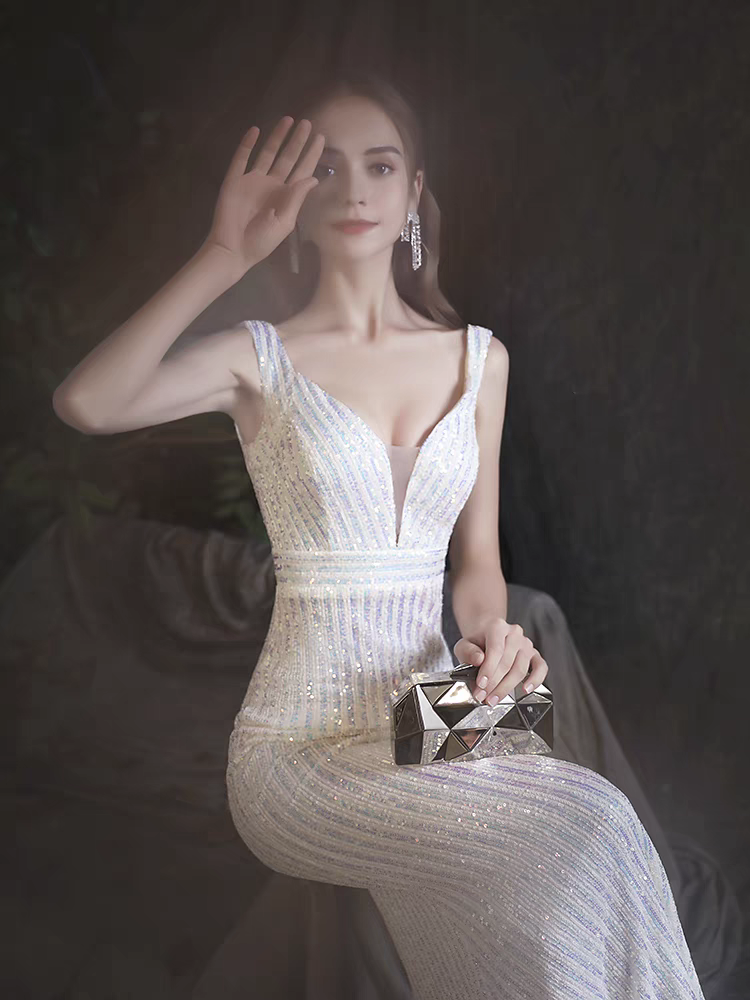 The White Sequined Dress - Lerenta Boutique