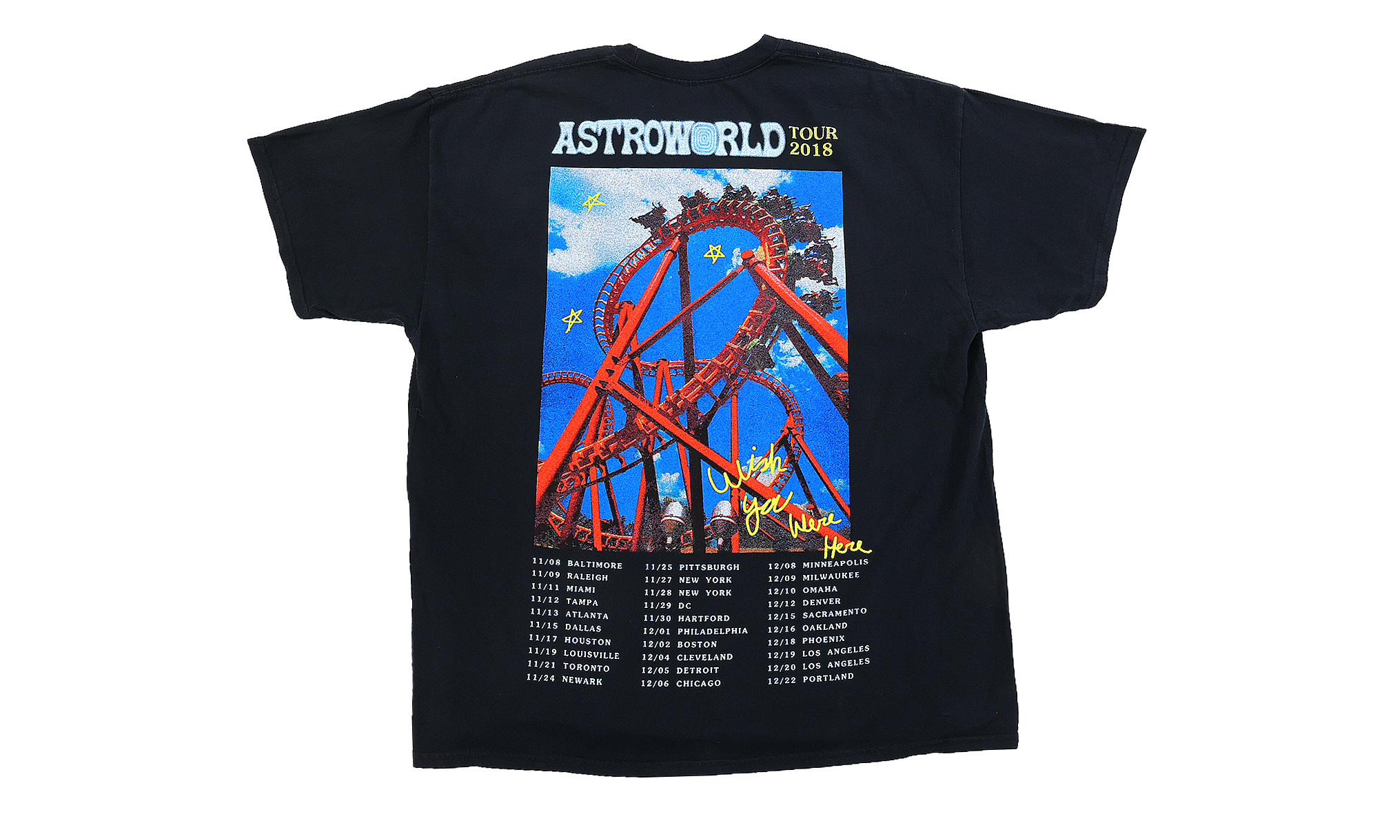 Travis Scott Astroworld Roller Coaster Black Tee