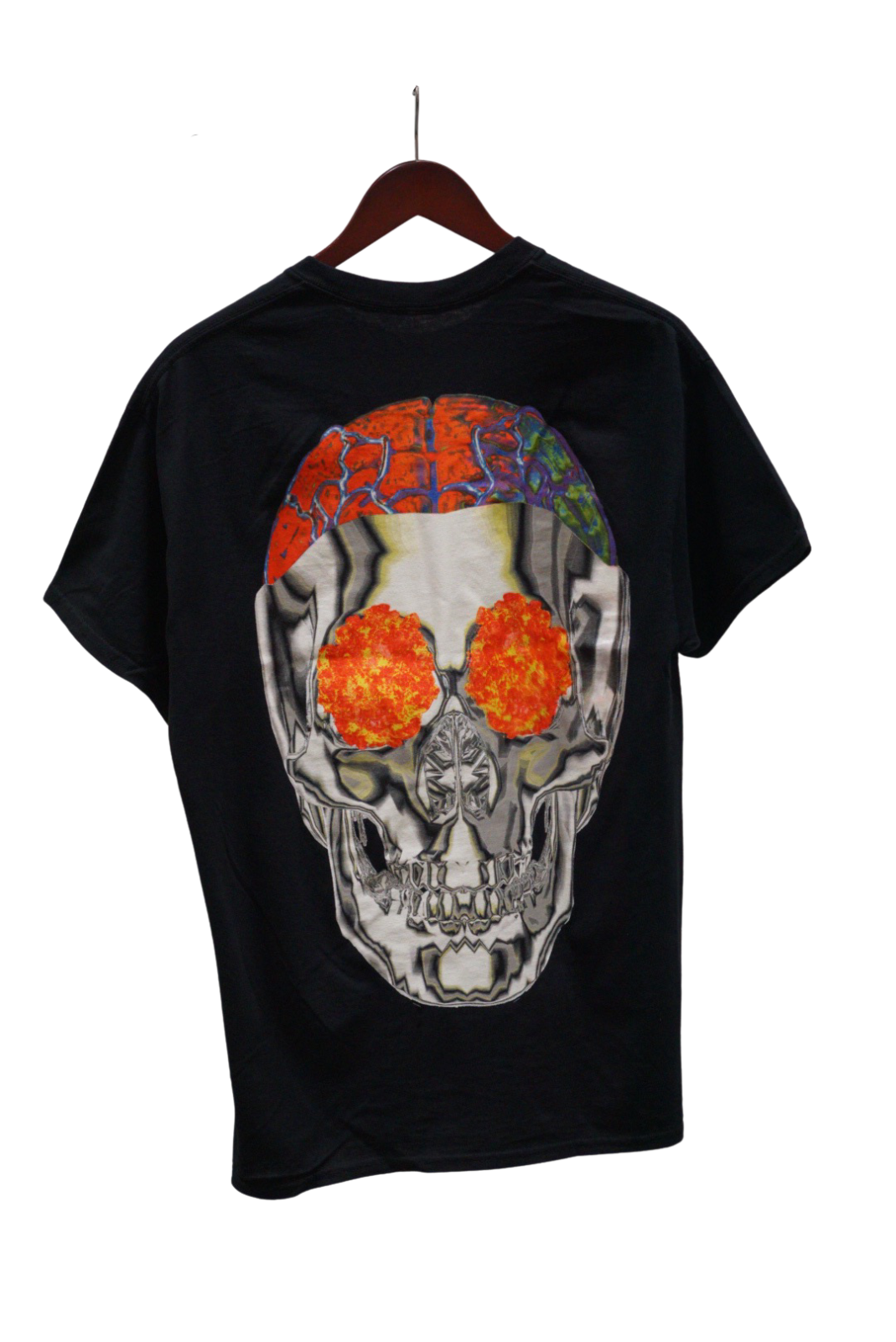 Travis Scott Birds Eye View Metallic Skull T-shirt Black