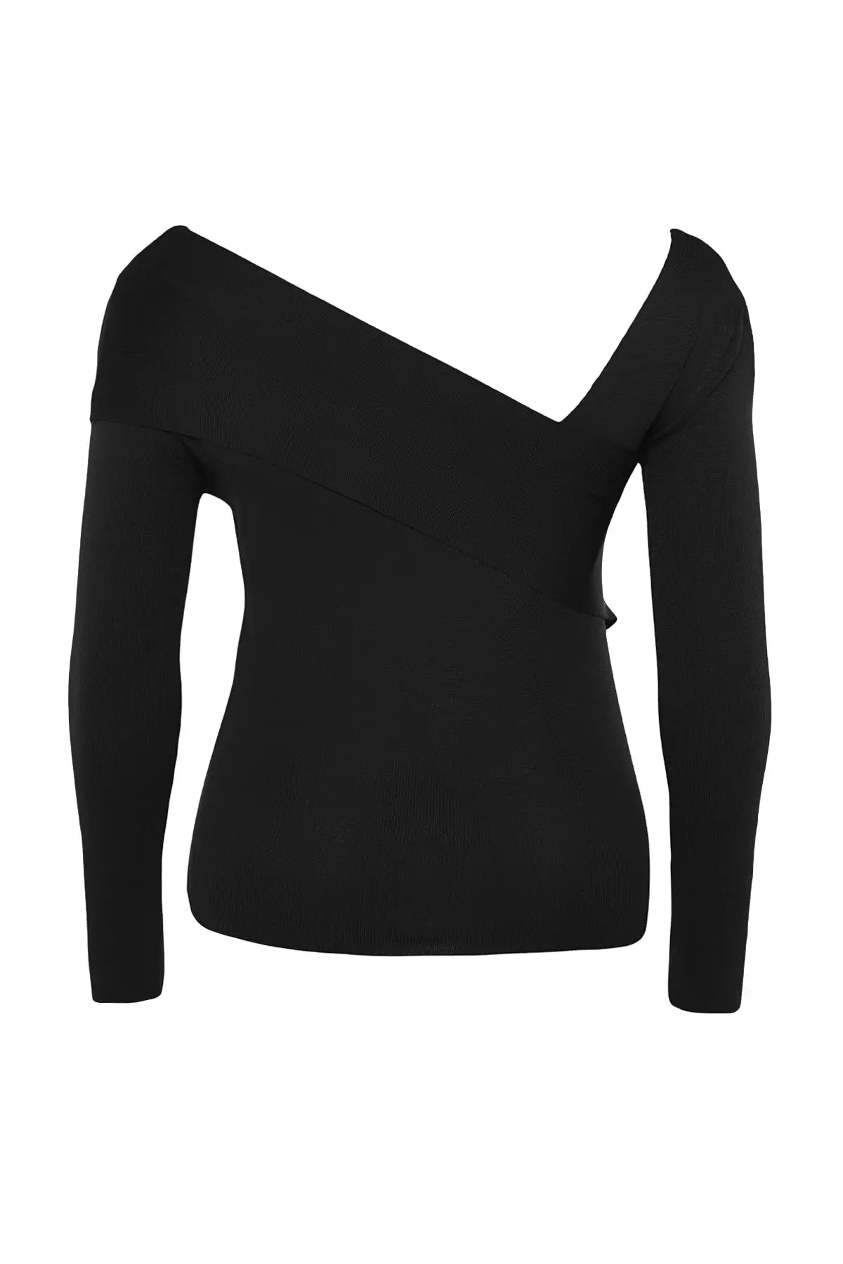 Asymmetrical Collar Knit Sweater by Trendyol