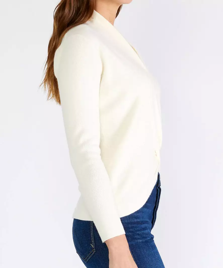 Twist Front Cream Sweater Top