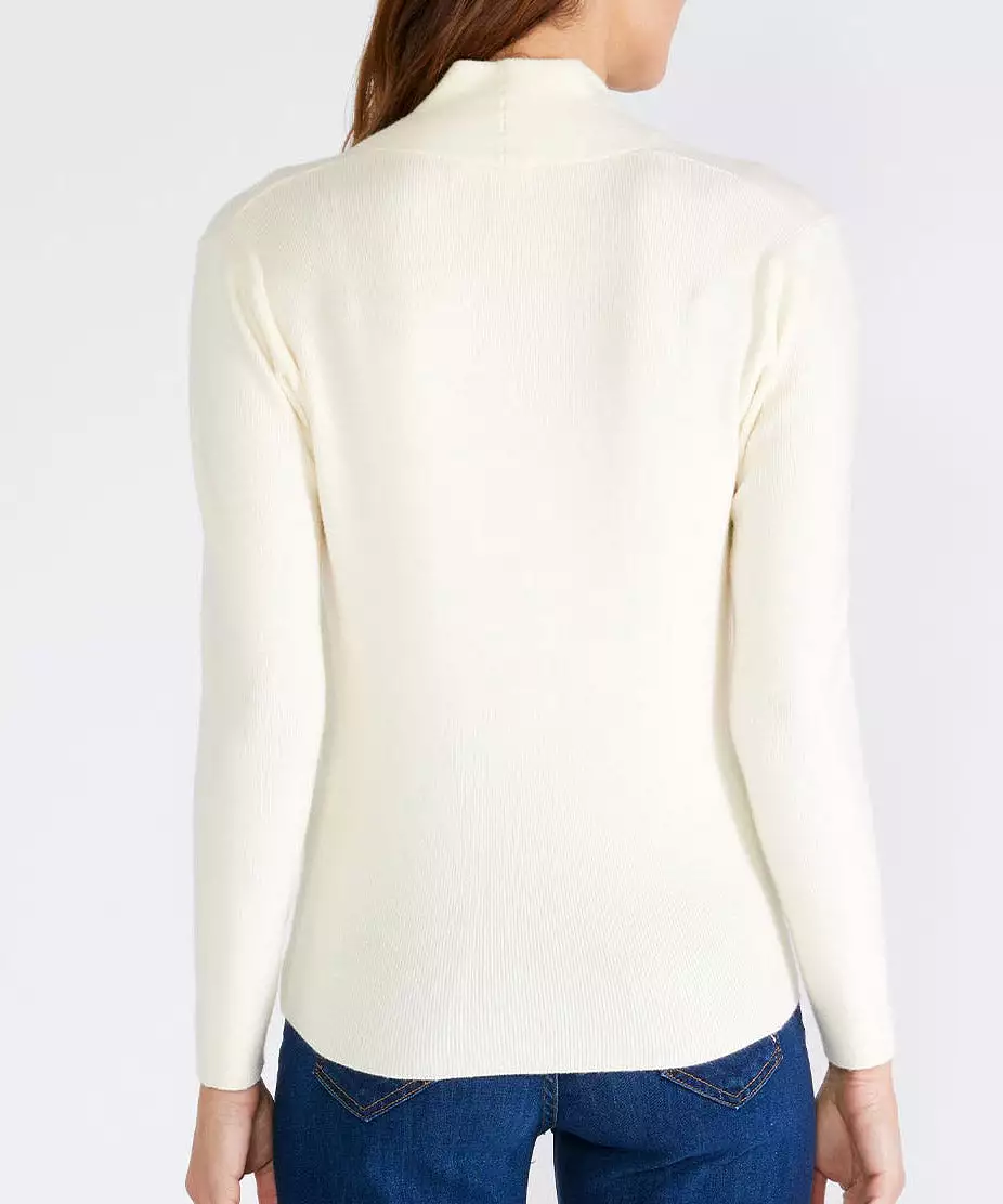 Twist Front Cream Sweater Top