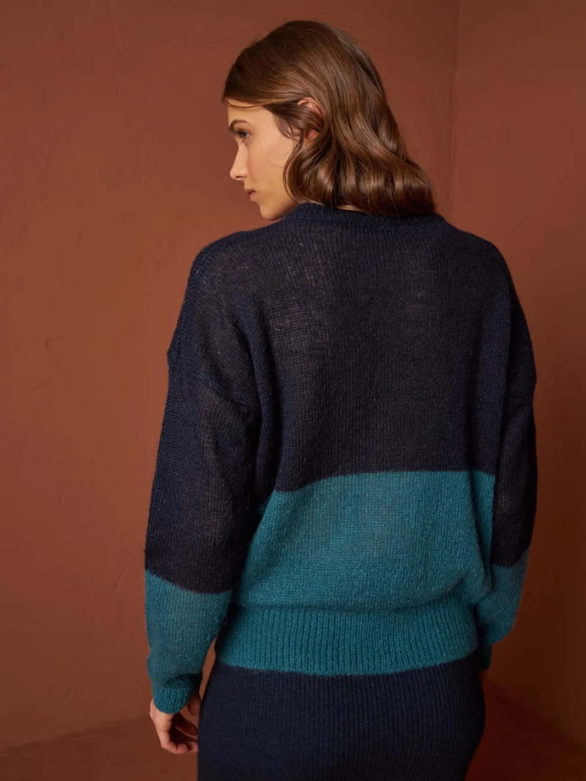 Blue Two Tone Sweater