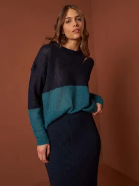 Blue Two Tone Sweater