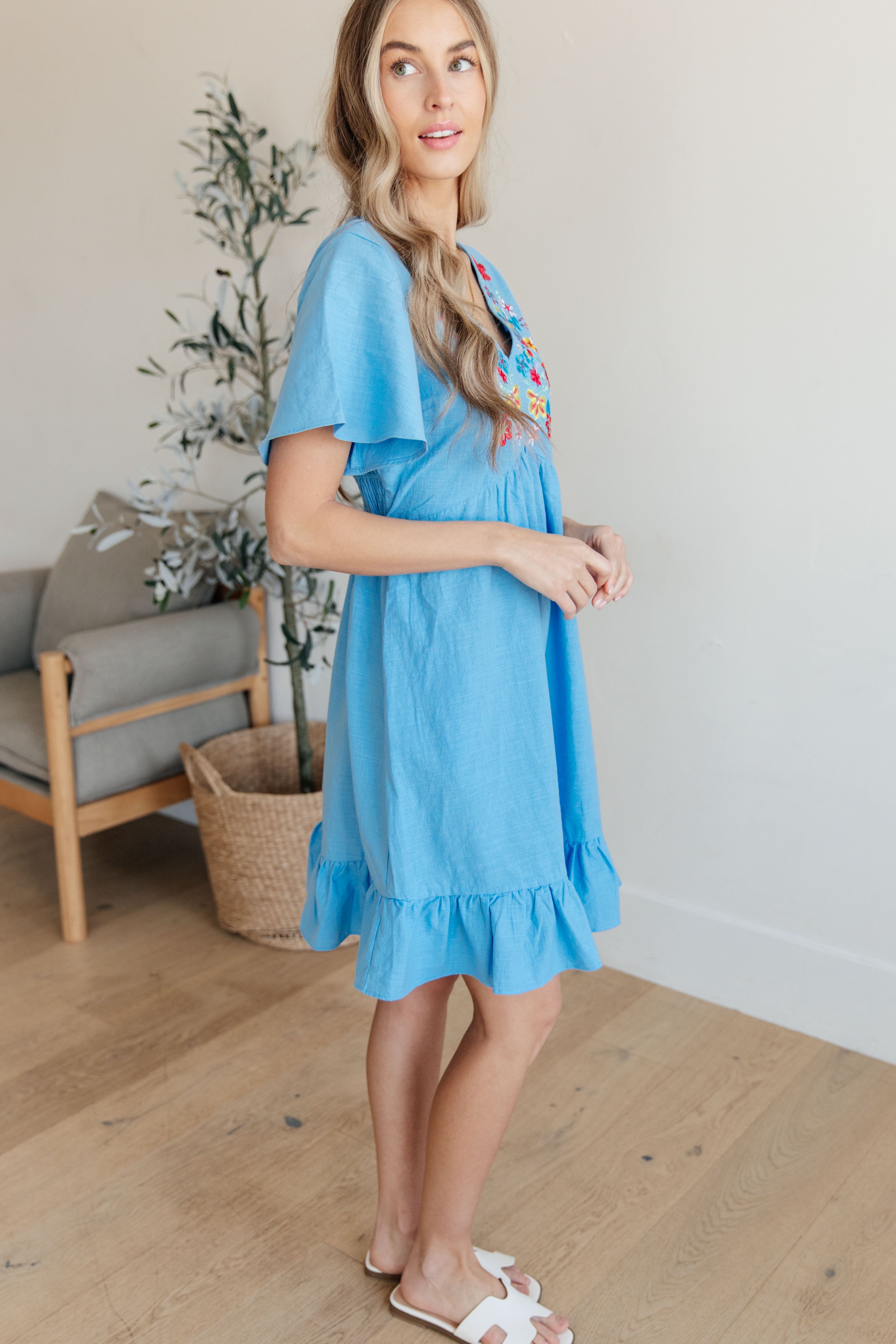 V-Neck Dress with Someone to Care For - Shop Now!