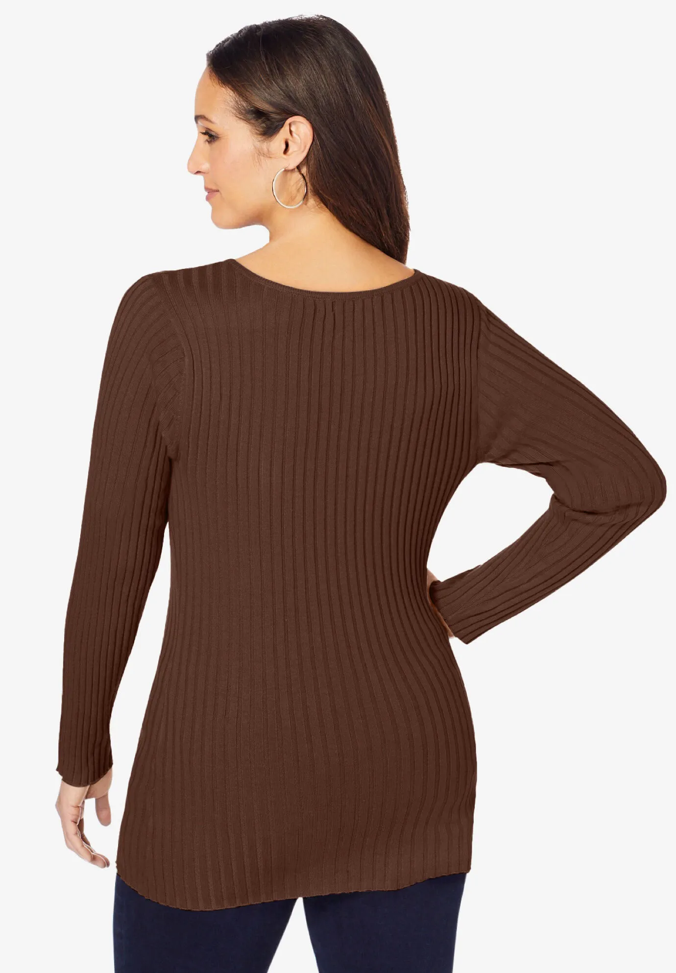 Ribbed V-Neck Sweater