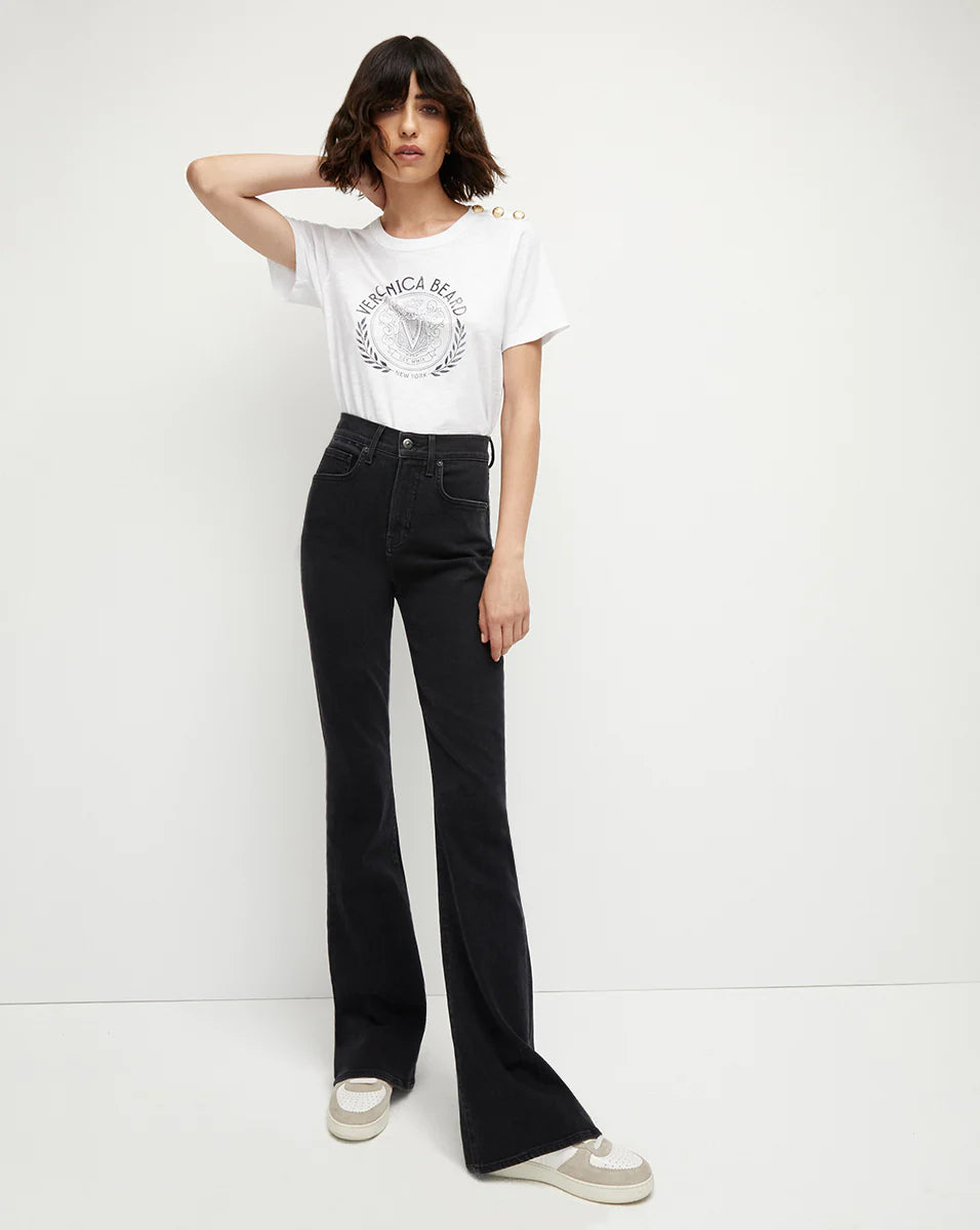 Veronica Beard Beverly Skinny Flare Jean in Washed Onyx