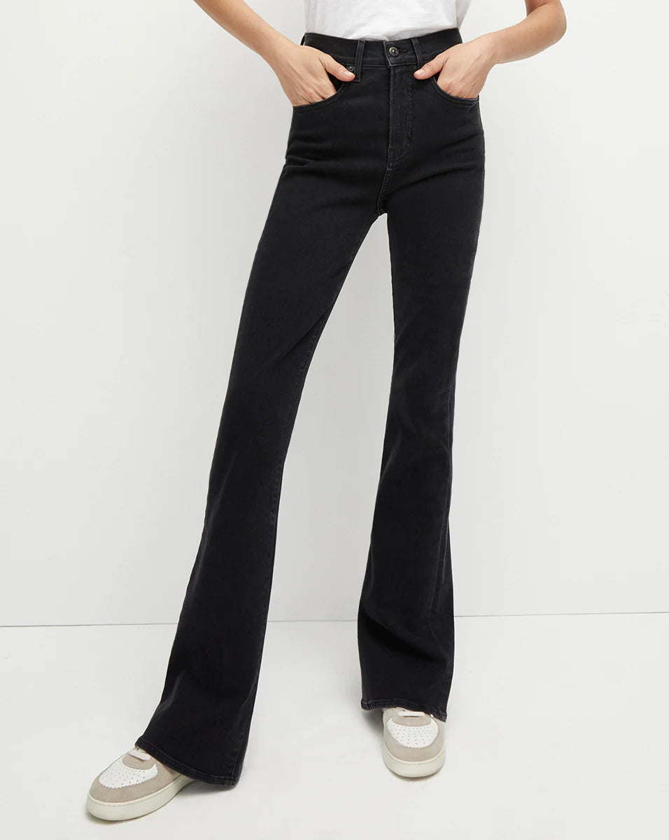 Veronica Beard Beverly Skinny Flare Jean in Washed Onyx