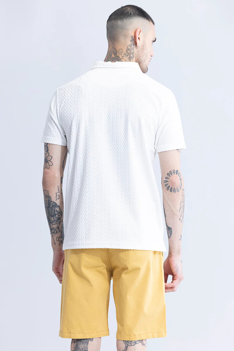 verti-zip white tee