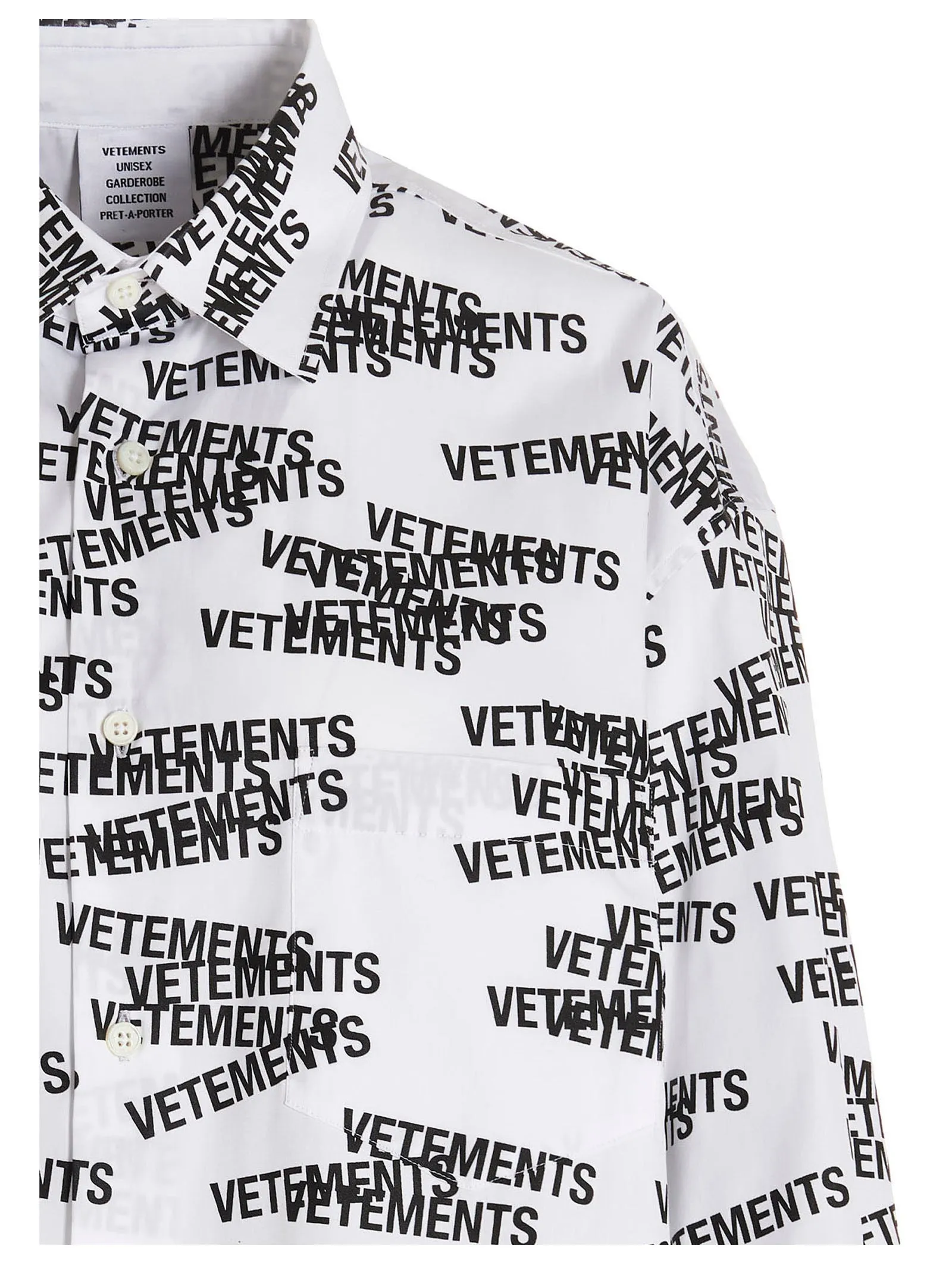 Vetements All-Over Logo Print Shirt