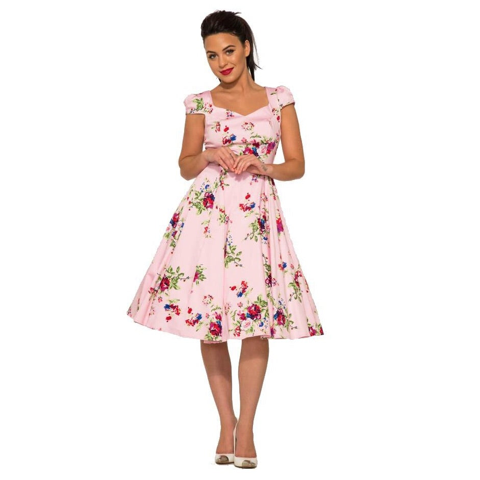 Vintage Floral Swing Dress