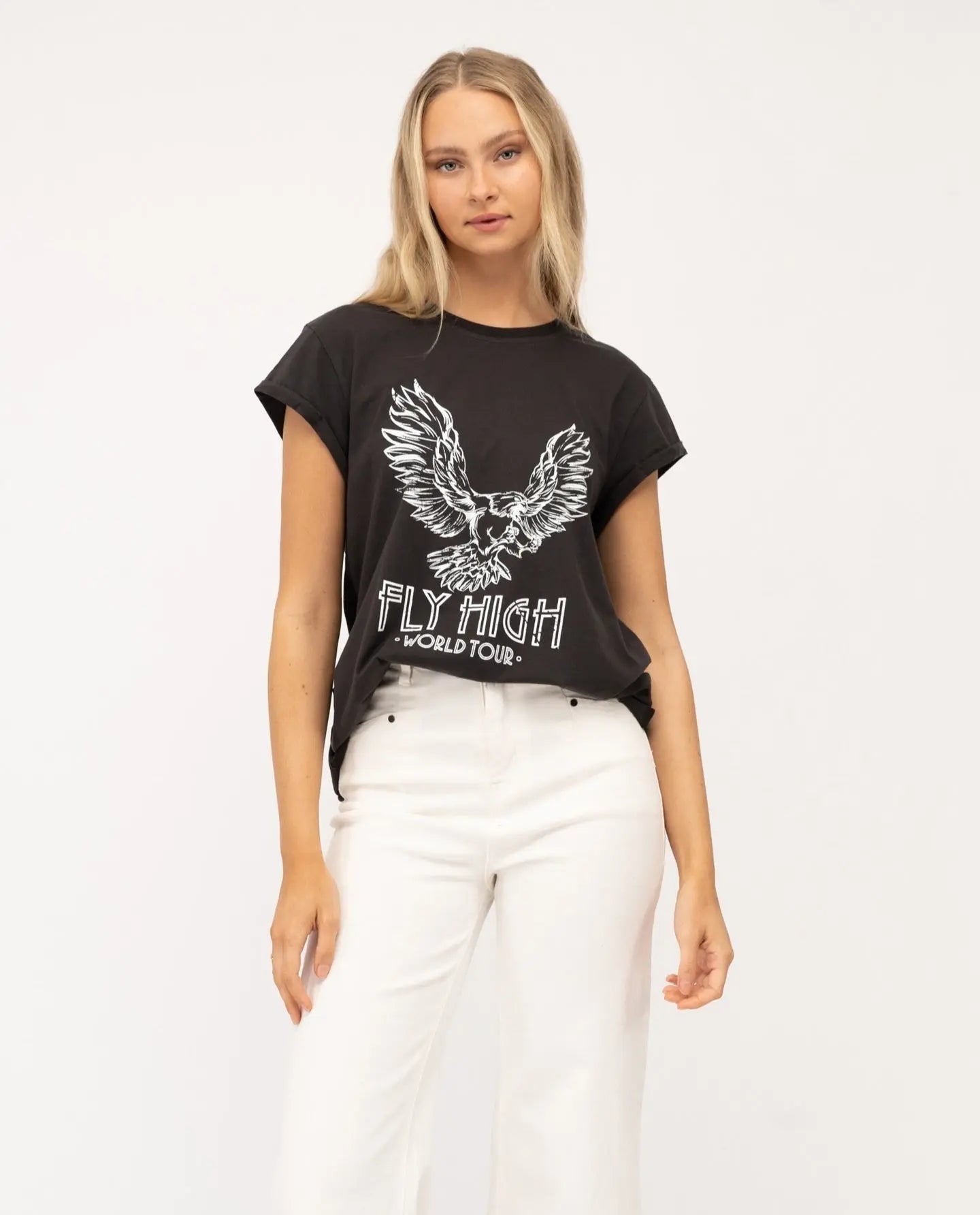 Vintage 'Fly High' T-Shirt - Black